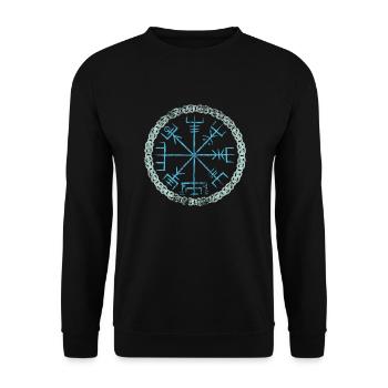 Wikinger nordische Mythologie Kompass Vegvisir - Unisex Pullover - Schwarz - Vorne - Alina (178cm) & Michal (187cm)