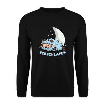 Verschlafen Schaf - Unisex Pullover - Schwarz - Vorne - Alina (178cm) & Michal (187cm)