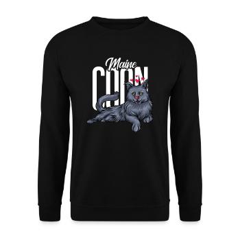 Maine Coon chat - Sweat-shirt Unisexe - noir - Devant - Alina (178cm) & Michal (187cm)