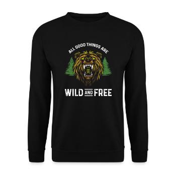 WILDLIFE All good things are wild and free - Unisex Pullover - Schwarz - Vorne - Alina (178cm) & Michal (187cm)
