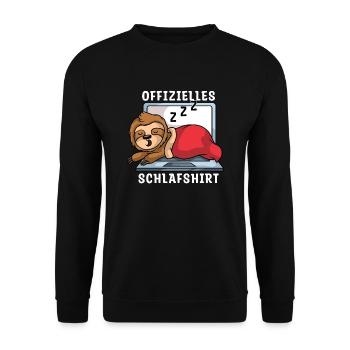 Offizielles Schlafshirt Niki Faultier - Unisex Pullover - Schwarz - Vorne - Alina (178cm) & Michal (187cm)