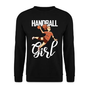 Joueur de handball Handball Outfit Handball Joueur de handball - Sweat-shirt Unisexe - noir - Devant - Alina (178cm) & Michal (187cm)