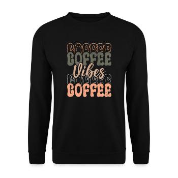 Gute Stimmung Und Heißer Kaffee - Unisex Pullover - Schwarz - Vorne - Alina (178cm) & Michal (187cm)