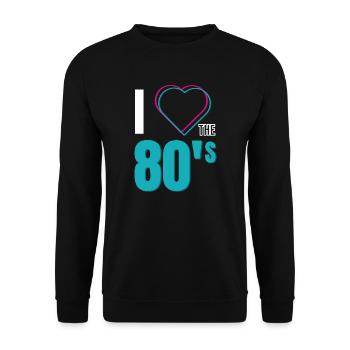 I LOVE THE 80'S - Unisex Pullover - Schwarz - Vorne - Alina (178cm) & Michal (187cm)