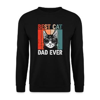 Meilleur papa chat de tous les temps - Sweat-shirt Unisexe - noir - Devant - Alina (178cm) & Michal (187cm)