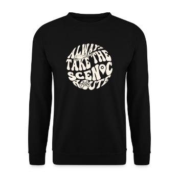 Always take the scenic route - Unisex Sweatshirt - black - Front - Alina (178cm) & Michal (187cm)