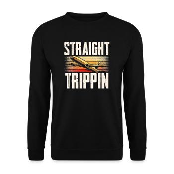 Straight trippin - Unisex Sweatshirt - black - Front - Alina (178cm) & Michal (187cm)