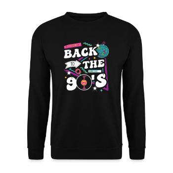 Back to the 90's - Unisex Sweatshirt - black - Front - Alina (178cm) & Michal (187cm)
