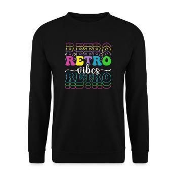 Retro vibes - Unisex Sweatshirt - black - Front - Alina (178cm) & Michal (187cm)