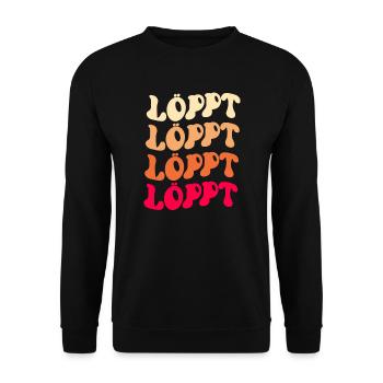Löppt Retro - Unisex Pullover - Schwarz - Vorne - Alina (178cm) & Michal (187cm)