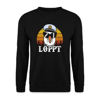 Löppt - Unisex Pullover - Schwarz - Vorne - Alina (178cm) & Michal (187cm)
