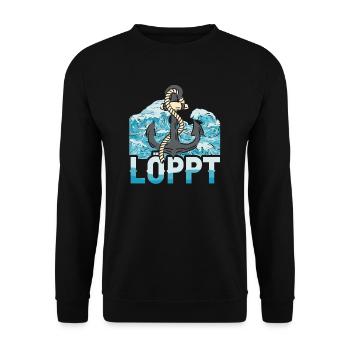 Löppt - Unisex Pullover - Schwarz - Vorne - Alina (178cm) & Michal (187cm)