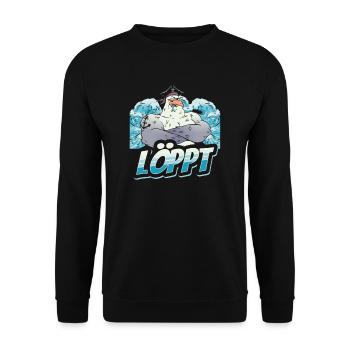 Löppt Retro - Unisex Pullover - Schwarz - Vorne - Alina (178cm) & Michal (187cm)