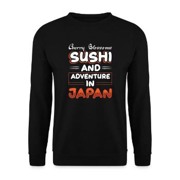 Cherry blossoms sushi and adventure in Japan - Unisex Sweatshirt - black - Front - Alina (178cm) & Michal (187cm)