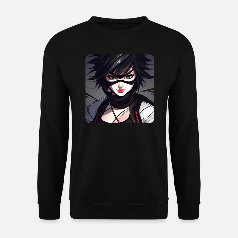 Anime Ninja Mädchen - Unisex Pullover - Schwarz
