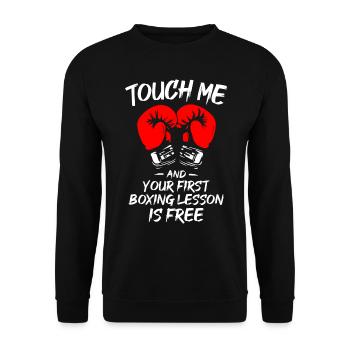 Touchez-moi et votre première leçon de boxe est gratuite - Sweat-shirt Unisexe - noir - Devant - Alina (178cm) & Michal (187cm)