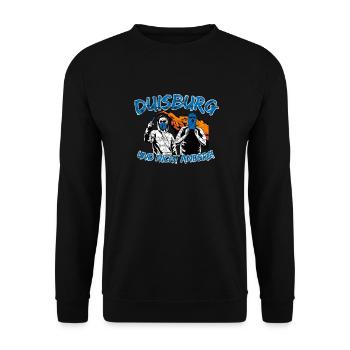 Duisburg und nicht anders UPDATE - Unisex Pullover - Schwarz - Vorne - Alina (178cm) & Michal (187cm)