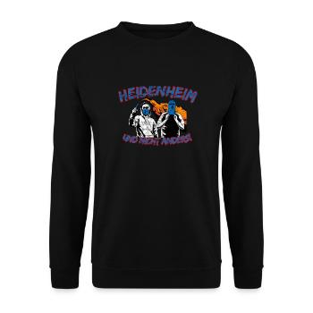 Heidenheim und nicht anders UPDATE - Unisex Pullover - Schwarz - Vorne - Alina (178cm) & Michal (187cm)
