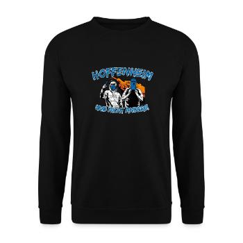 Hoffenheim und nicht anders UPDATE - Unisex Pullover - Schwarz - Vorne - Alina (178cm) & Michal (187cm)