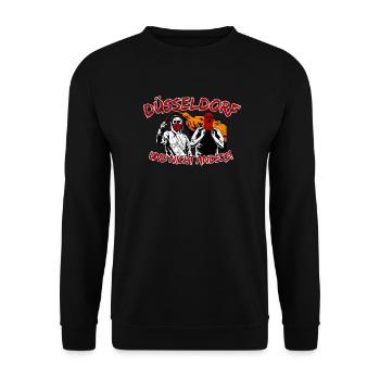 Düsseldorf und nicht anders UPDATE - Unisex Pullover - Schwarz - Vorne - Alina (178cm) & Michal (187cm)