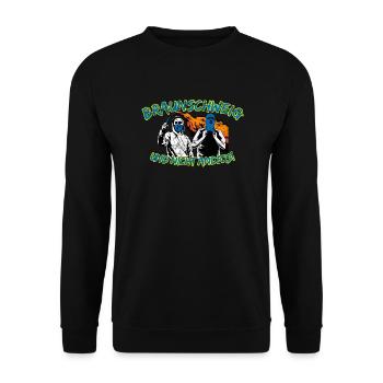 Braunschweig und nicht anders UPDATE - Unisex Pullover - Schwarz - Vorne - Alina (178cm) & Michal (187cm)