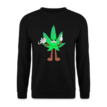 Der Bloom - Weed Cannabis Stoned Hanf Marihuana - Unisex Pullover - Schwarz - Vorne - Alina (178cm) & Michal (187cm)