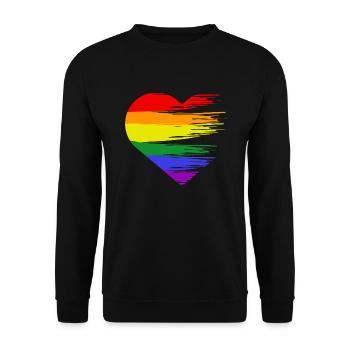 LGBTQ Heart Liebe Herz - Unisex Pullover - Schwarz - Vorne - Alina (178cm) & Michal (187cm)