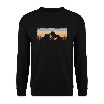 Course de canicross de cross-country avec chien Coureur de Canicross - Sweat-shirt Unisexe - noir - Devant - Alina (178cm) & Michal (187cm)