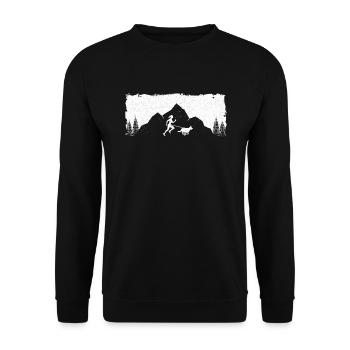 Course de canicross de cross-country avec chien Coureur de Canicross - Sweat-shirt Unisexe - noir - Devant - Alina (178cm) & Michal (187cm)