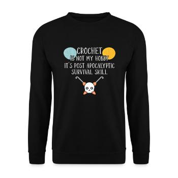 Crochet - Unisex Sweatshirt - black - Front - Alina (178cm) & Michal (187cm)