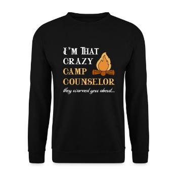 Tent Camp Manager Summer Camp - Unisex Sweatshirt - black - Front - Alina (178cm) & Michal (187cm)