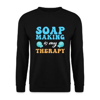 Soap Making Handmade soap - Unisex Sweatshirt - black - Front - Alina (178cm) & Michal (187cm)