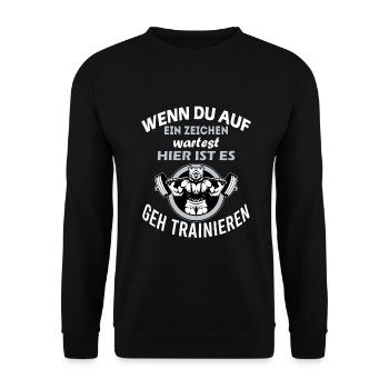 lustiger Motivationsspruch Gym T-shirt Sportler - Unisex Pullover - Schwarz - Vorne - Alina (178cm) & Michal (187cm)