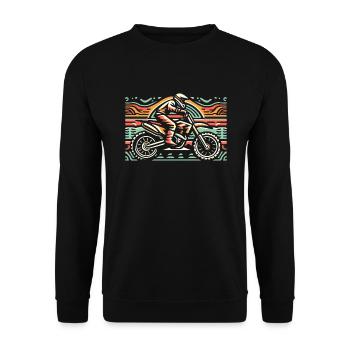 Retro Motocross Gift - Vintage Dirt Bike - Unisex Sweatshirt - black - Front - Alina (178cm) & Michal (187cm)