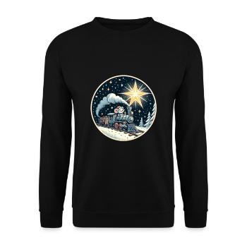 Christmas Christmas Mouse Model Train Kids - Unisex Sweatshirt - black - Front - Alina (178cm) & Michal (187cm)