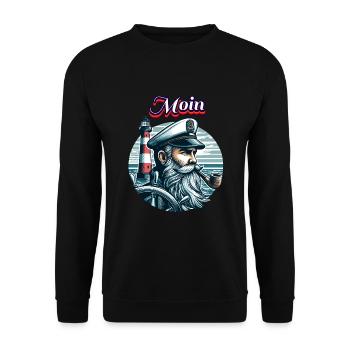 Hamburg Seafarer Captain Pipe Sea North Sea Moin - Unisex Sweatshirt - black - Front - Alina (178cm) & Michal (187cm)