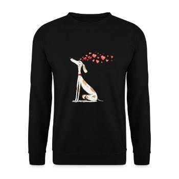 Chien Amour Chien Saint-Valentin Podenco Propriétaire de chien - Sweat-shirt Unisexe - noir - Devant - Alina (178cm) & Michal (187cm)