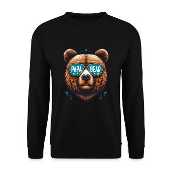 Papa Bear Father Father's Day Birth Family Funny - Unisex Sweatshirt - black - Front - Alina (178cm) & Michal (187cm)