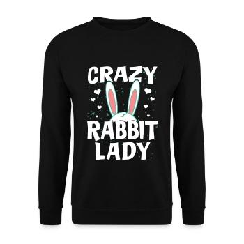 Crazy Rabbit Lady - Rabbit Rabbit Owner Fan - Unisex Sweatshirt - black - Front - Alina (178cm) & Michal (187cm)