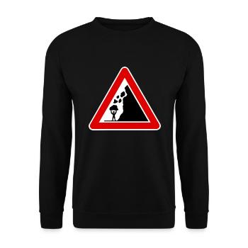 falling rocks, funny road sign bodybuilding - Unisex Sweatshirt - black - Front - Alina (178cm) & Michal (187cm)