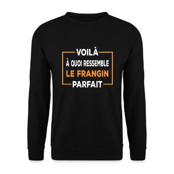 "frère frangin parfaite" t-shirt humour frangin - Sweat-shirt Unisexe - noir - Devant - Alina (178cm) & Michal (187cm)