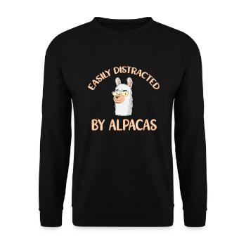 Distracted by alpacas Alpaca - Unisex Sweatshirt - black - Front - Alina (178cm) & Michal (187cm)