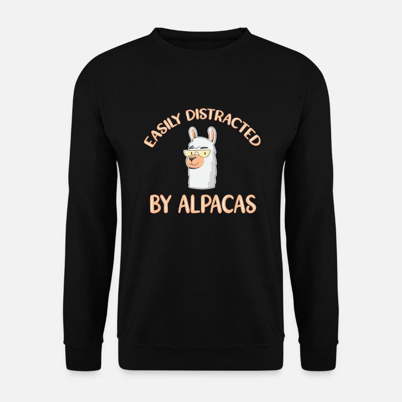 Distracted by alpacas Alpaca - Unisex Sweatshirt - black