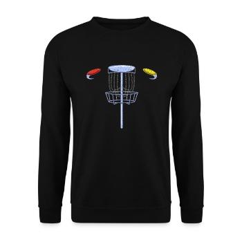 Disc Golf Frisbee - Unisex Sweatshirt - black - Front - Alina (178cm) & Michal (187cm)