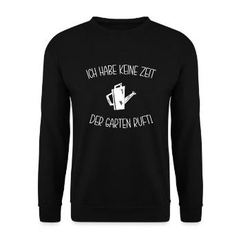 Der Garten Ruft Gärtner Gießkanne Kleingarten - Unisex Pullover - Schwarz - Vorne - Alina (178cm) & Michal (187cm)
