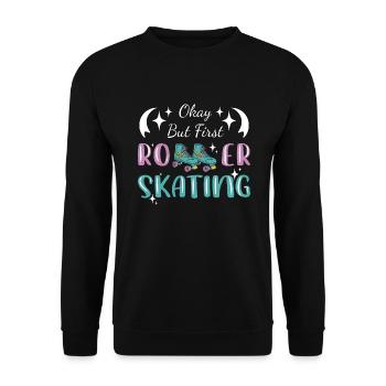 Roller Skating Inline Skating Inline Skates - Unisex Sweatshirt - black - Front - Alina (178cm) & Michal (187cm)
