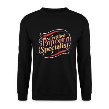 Popcorn - Unisex Pullover - Schwarz - Vorne - Alina (178cm) & Michal (187cm)