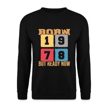 1978 birthday 44 years 47th anniversary retro party - Unisex Sweatshirt - black - Front - Alina (178cm) & Michal (187cm)