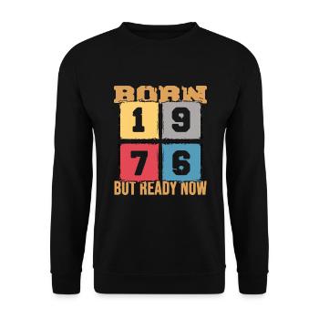 1976 birthday 46 years retro party 46th anniversary - Unisex Sweatshirt - black - Front - Alina (178cm) & Michal (187cm)