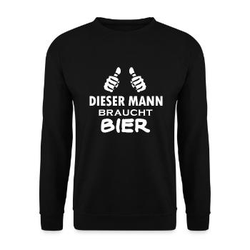 Bier Beer Alkohol Party Saufen JGA Fest - Unisex Pullover - Schwarz - Vorne - Alina (178cm) & Michal (187cm)